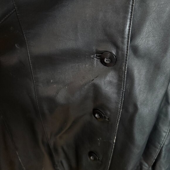 Wilson’s Maximo Vintage Black Leather Button-Up Coat Womens Size 3X - Picture 4 of 7
